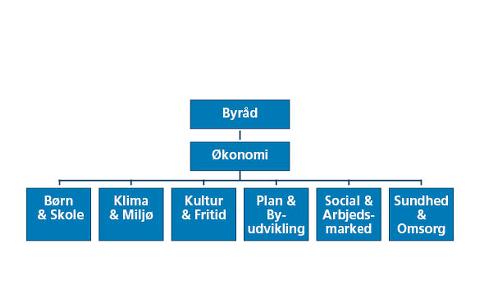 Organisationsdiagram der viser den politiske udvalgsstruktur